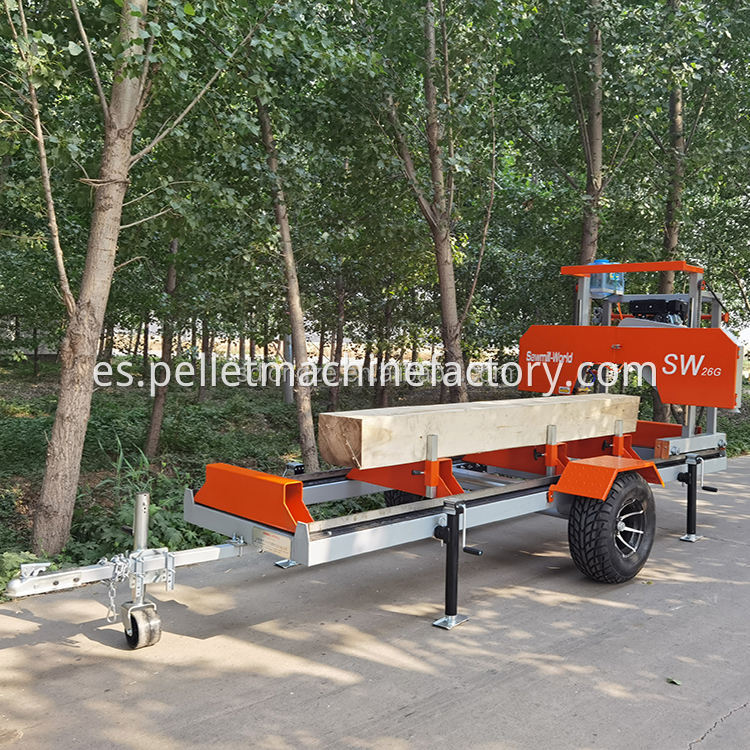 590 mm SW26 Price de fábrica Tipo horizontal Motor móvil Diesel Madera de madera Máquina de sierra